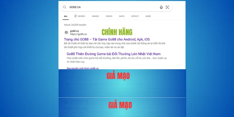 Cách phòng tránh trang giả khi tham gia Go88 – gõ đúng go88.com hoặc go88.ca 2 Go88